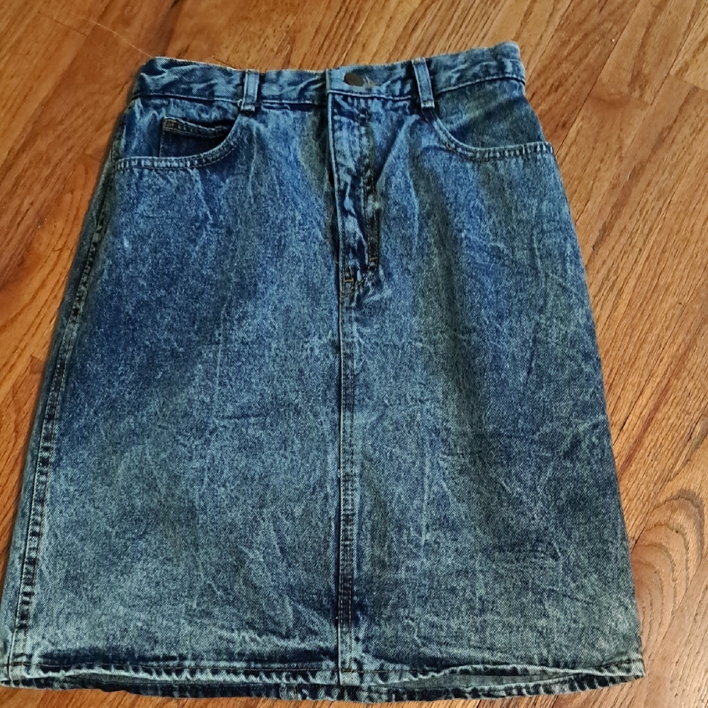 Vintage Denim Skirt Acid Wash Size 9